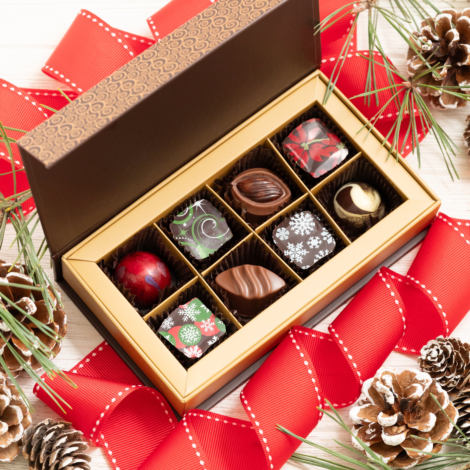 8-pc Box of Holiday Chocolates – St. Croix Chocolate Company