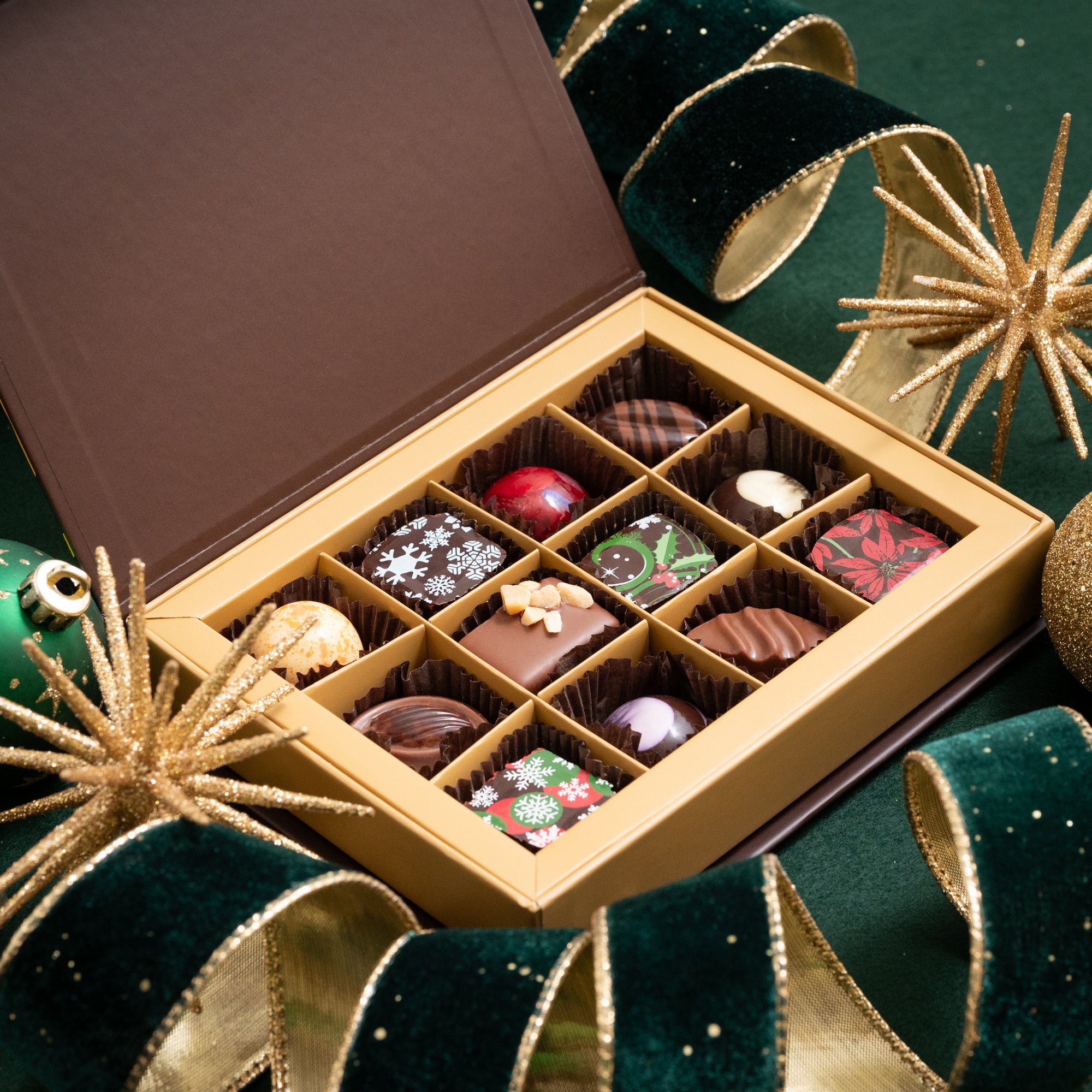 16-pc Box of Holiday Chocolates – St. Croix Chocolate Company